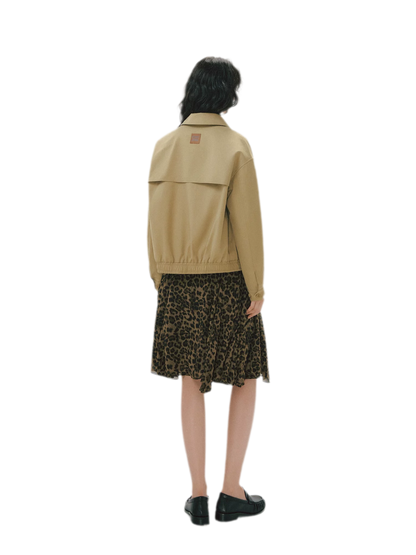 Pleated Collar Utility Jacket