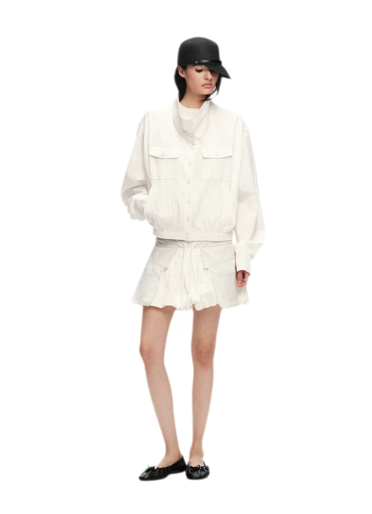 Lightweight High-Collar Cropped Jacket