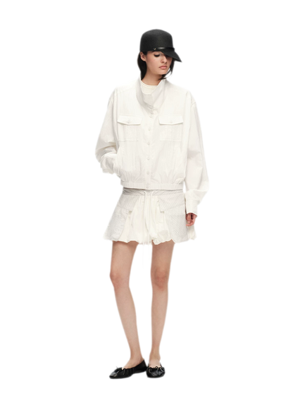 Lightweight High-Collar Cropped Jacket