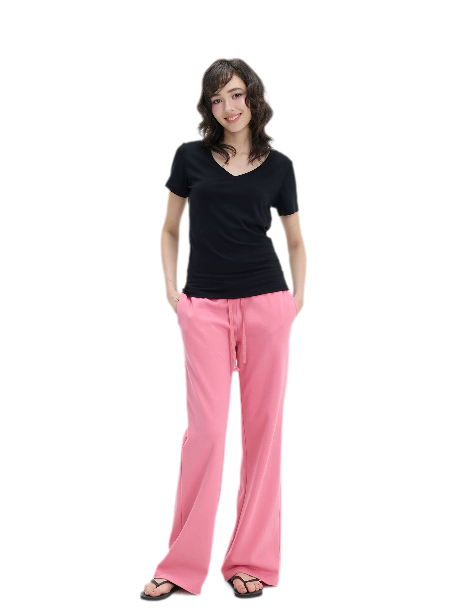 Low-Rise Wide-Leg Loose Sweatpants