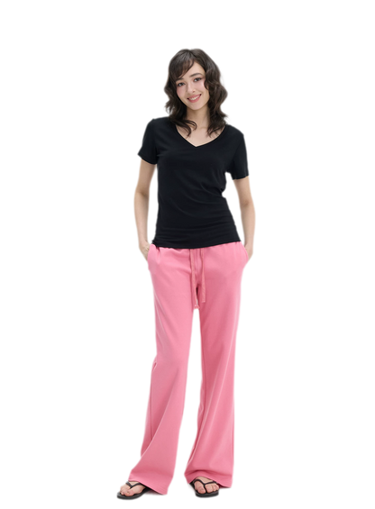 Low-Rise Wide-Leg Loose Sweatpants