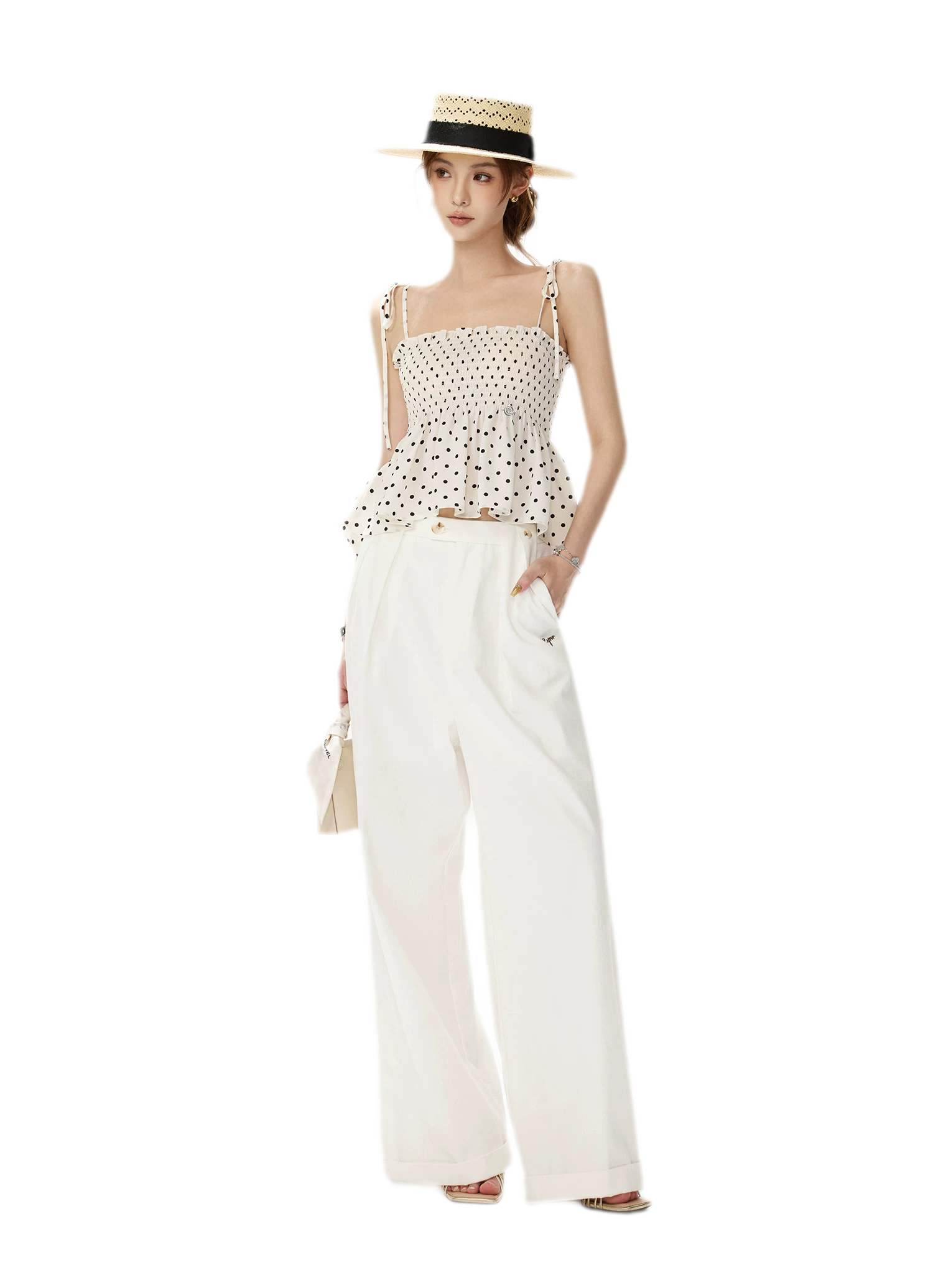 Polka Dot Peplum Top
