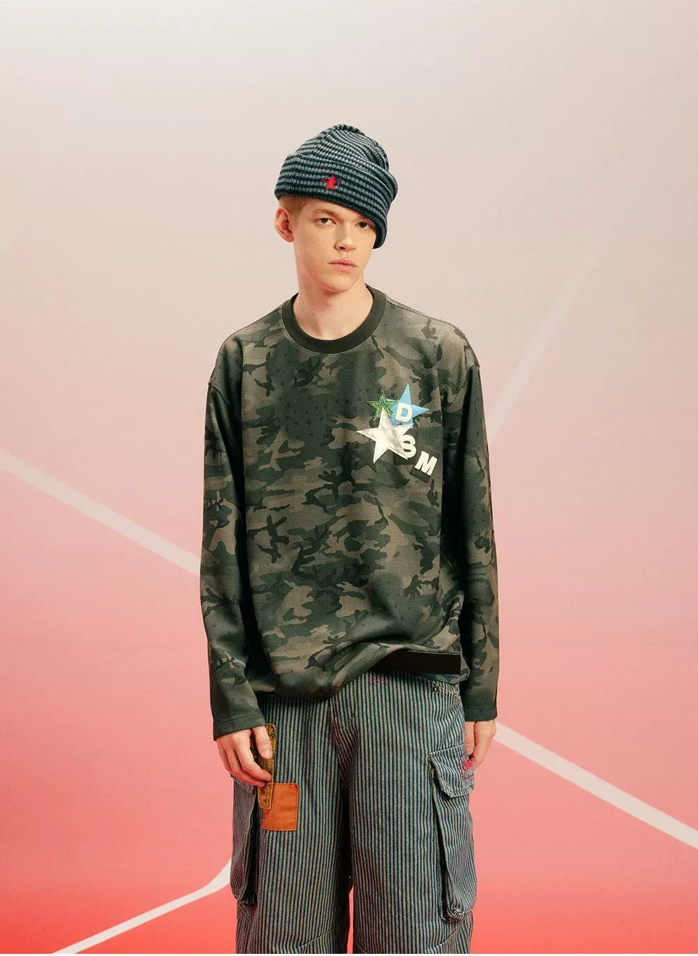 Printed Waffle Camouflage T-Shirt