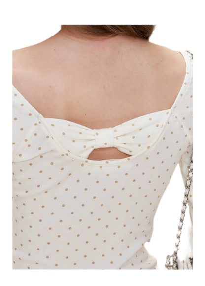 French Lace Bow Back Top