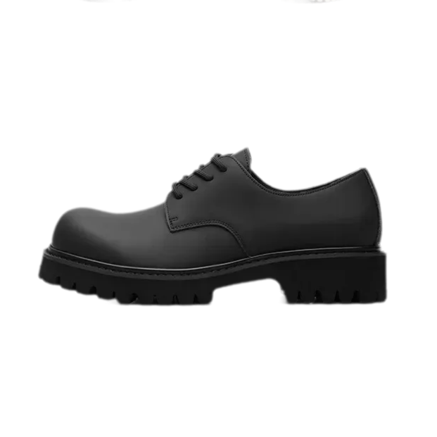 Leather Lug-Sole Platform Derby Shoes