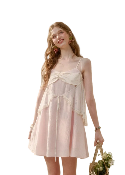 Cream Cotton Chiffon Camisole Dress