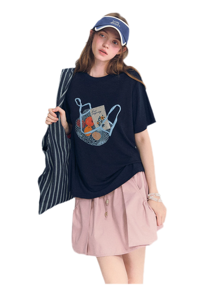 Drawstring A-Line Skirt