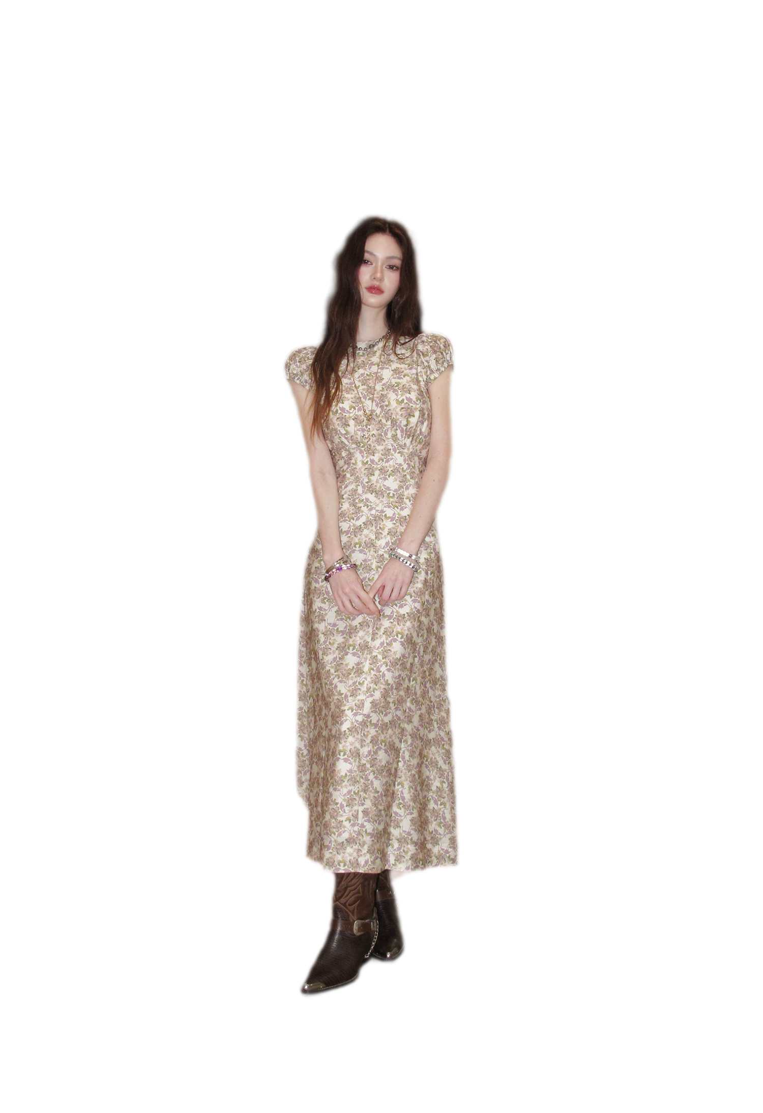 Misty Lilac Cotton Maxi Dress