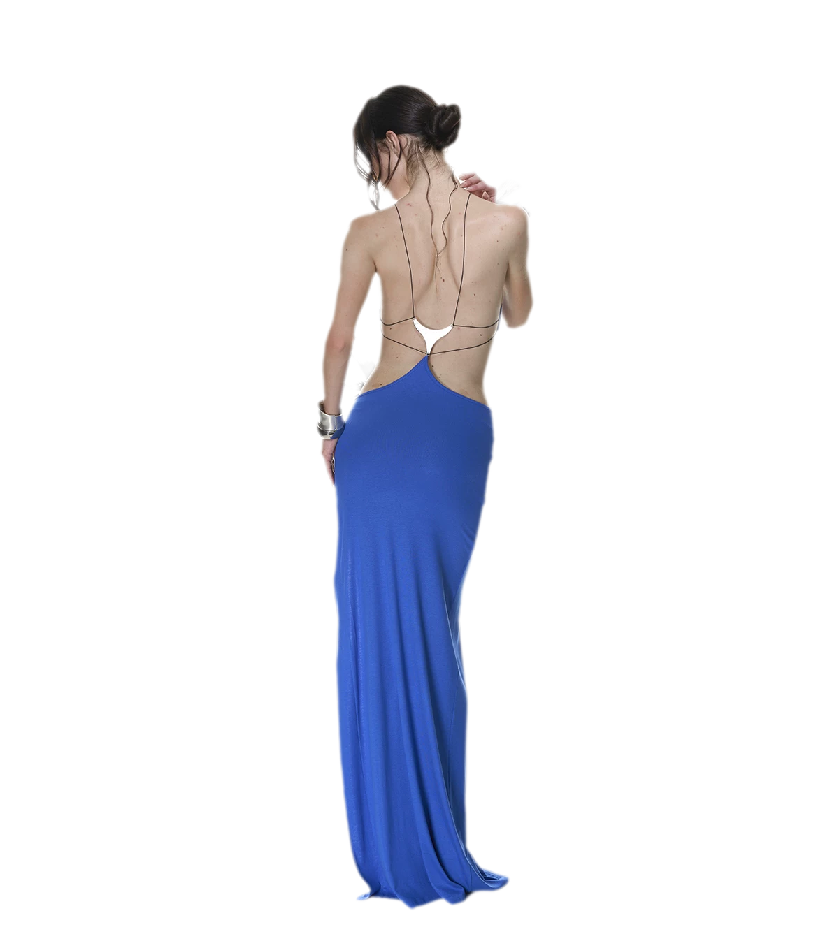 Backless Halter Slit Dress