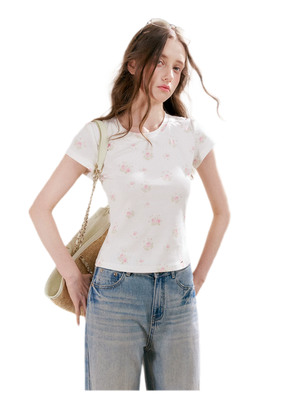 Rose Print Tee