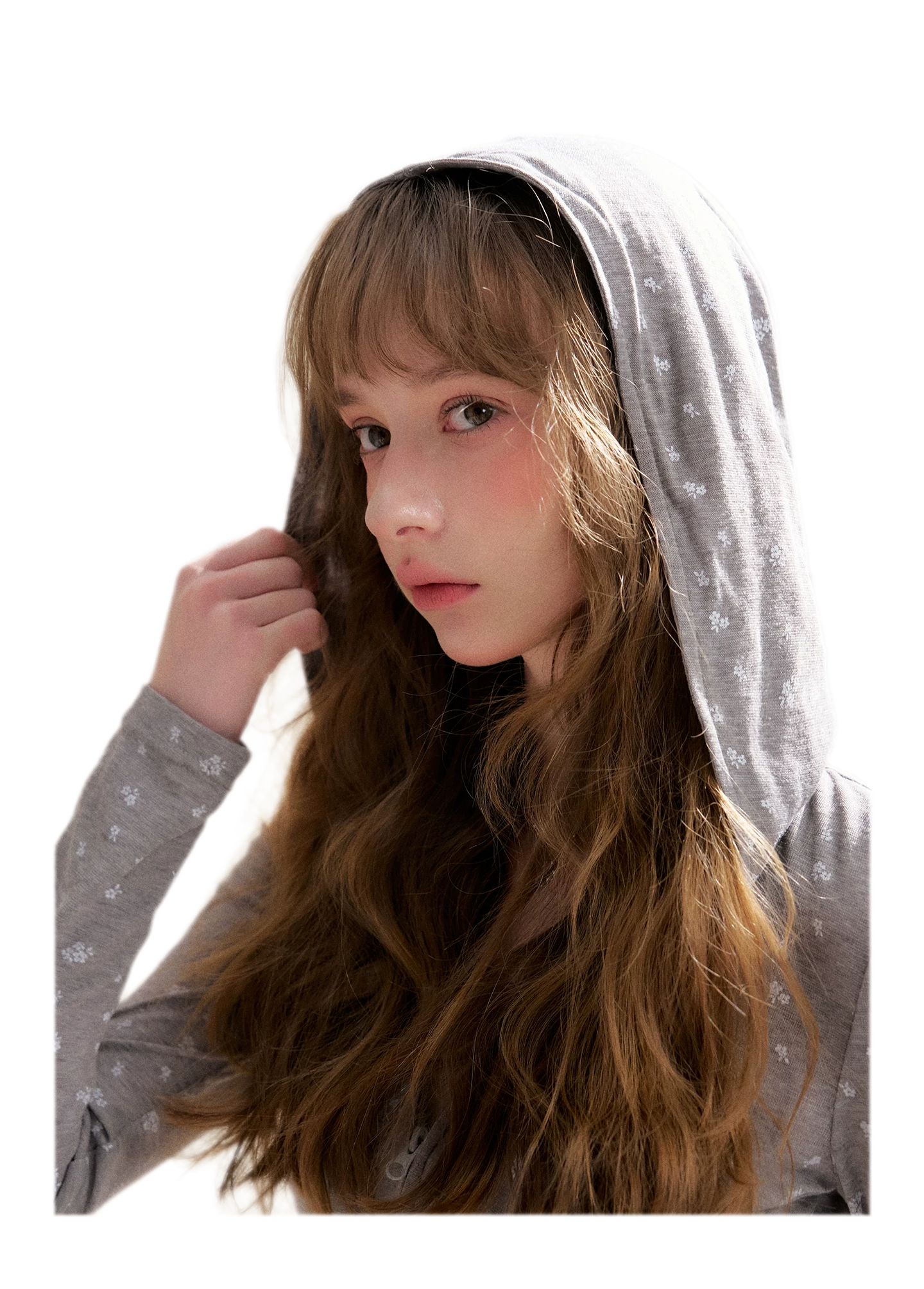 Lyocell Rose Zip Hoodie
