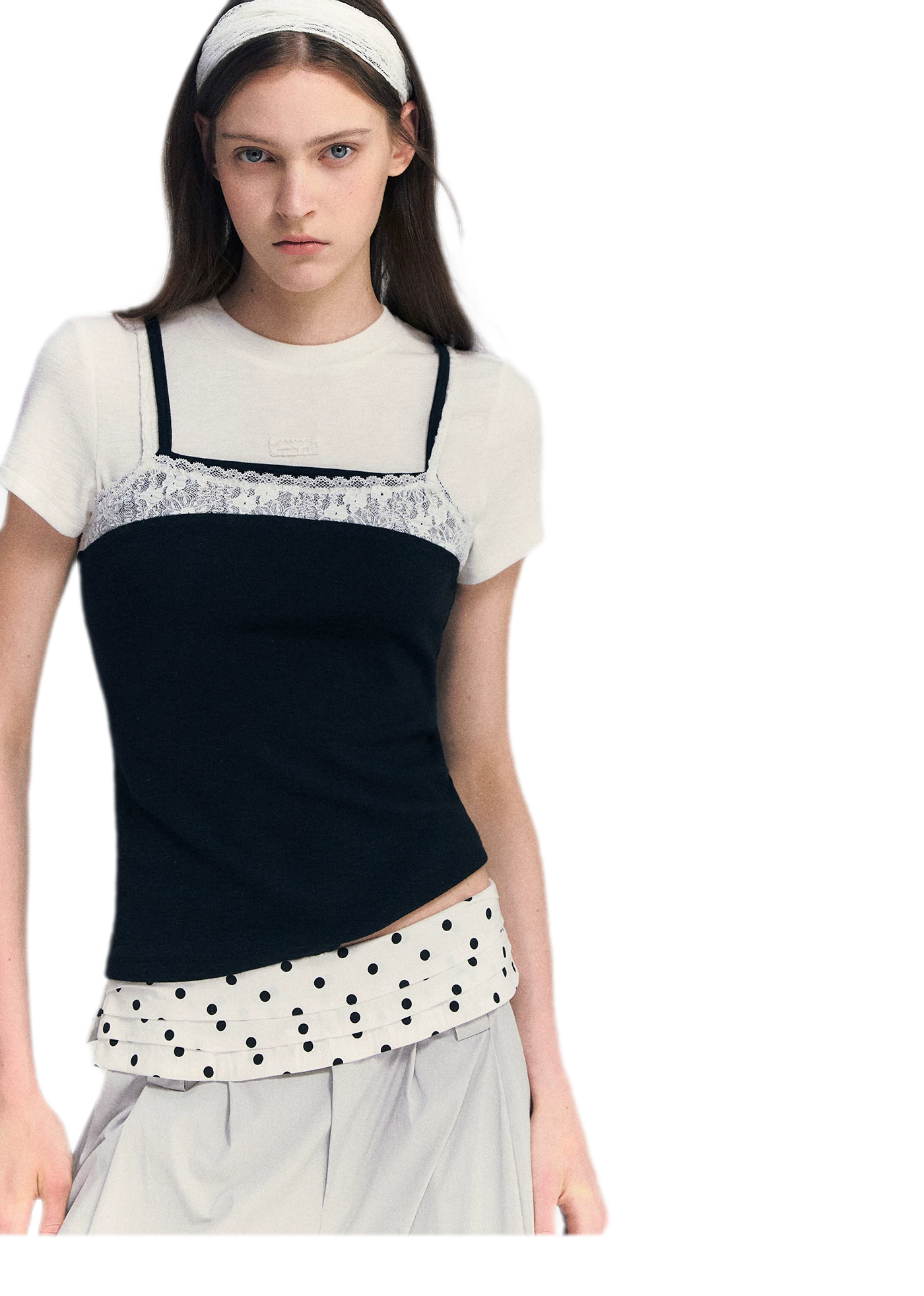 Lace Trim Layered Tee