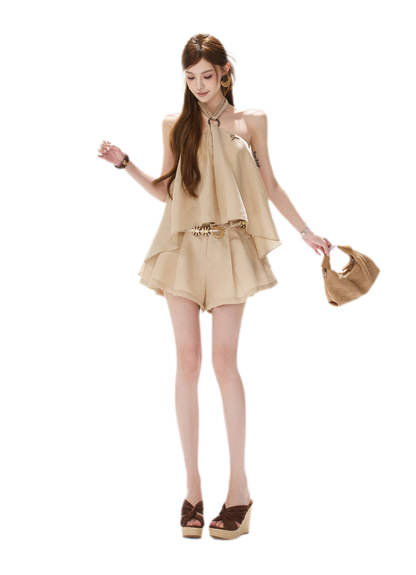 Halter Pleat Skort Set