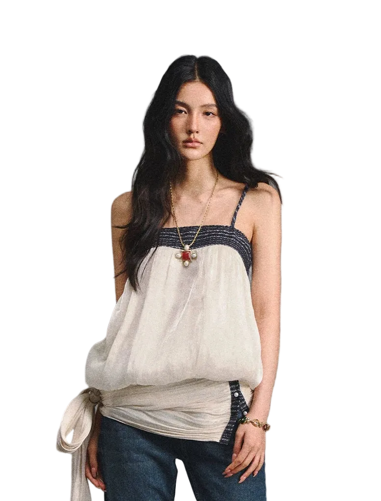Island Silk Tweed Peplum Camisole