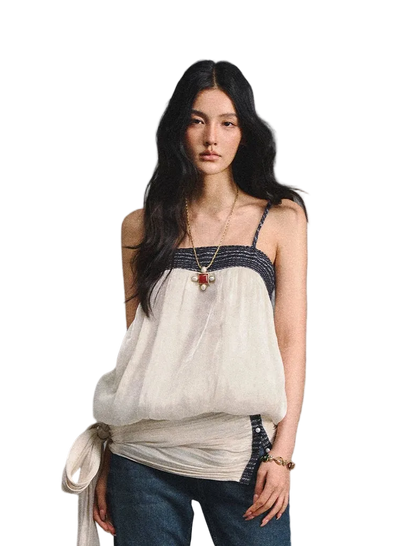 Island Silk Tweed Peplum Camisole