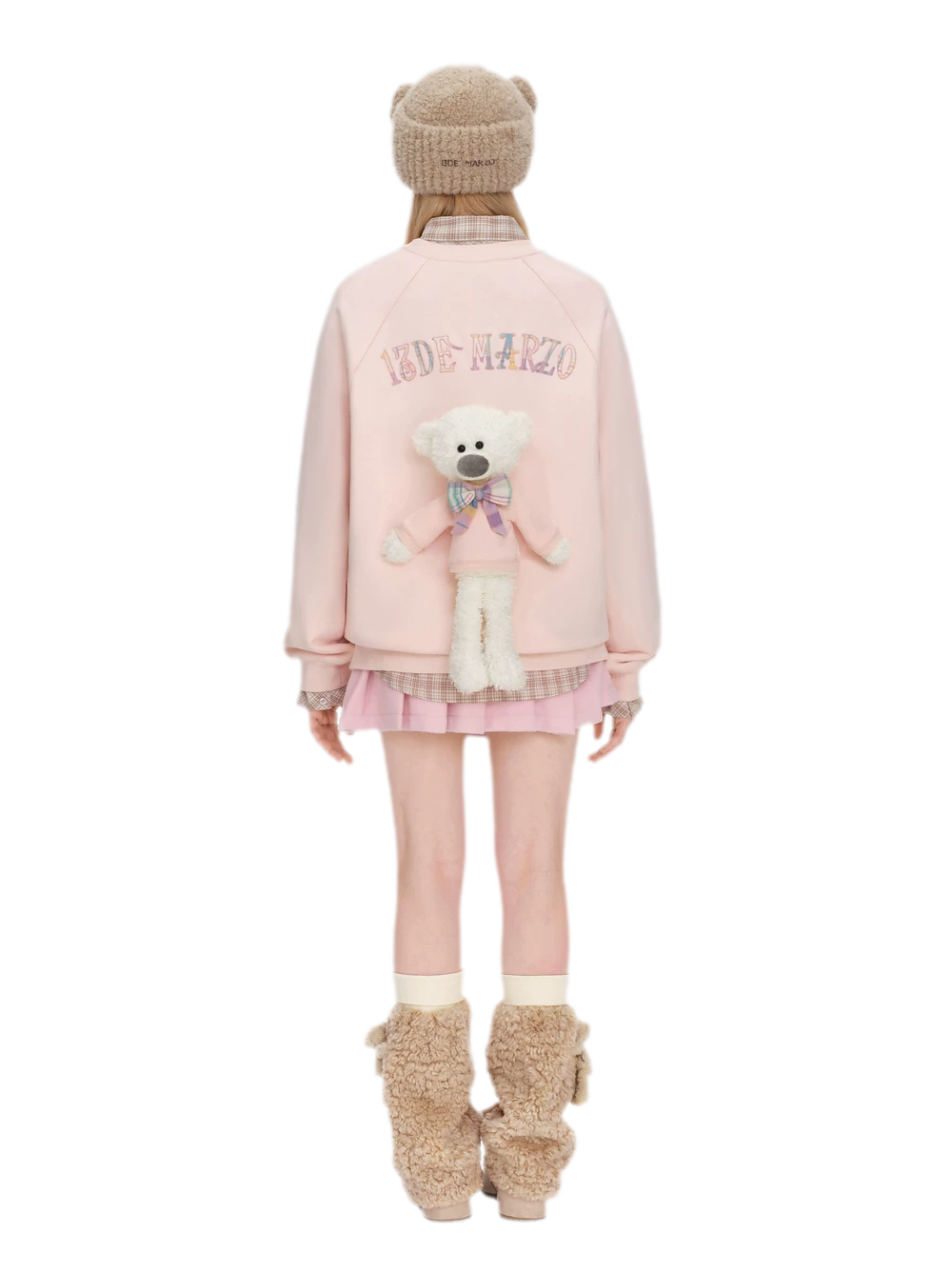 Plush Bear Appliqué Leg Warmers