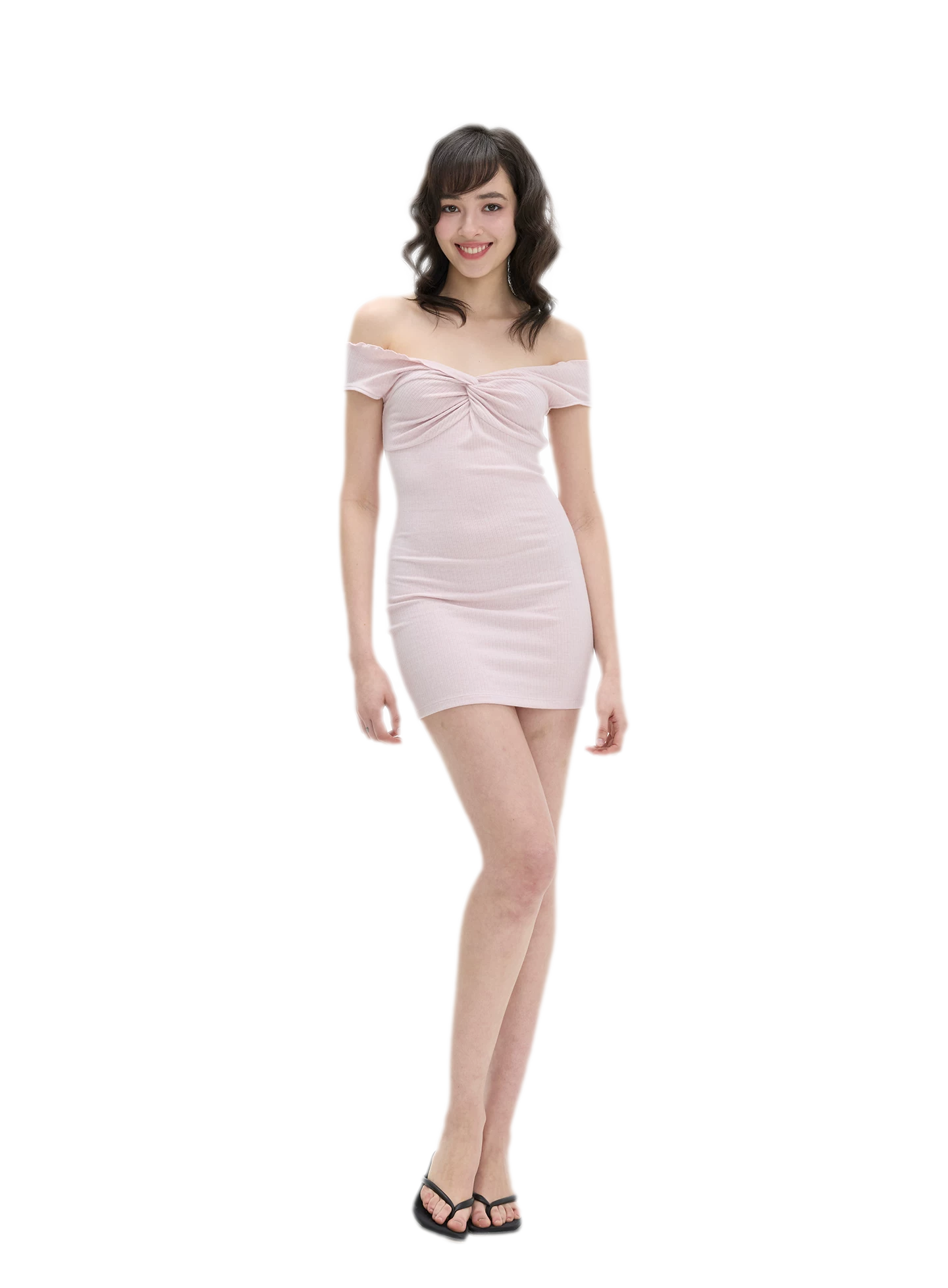 Ruched Twist Off-Shoulder Dress