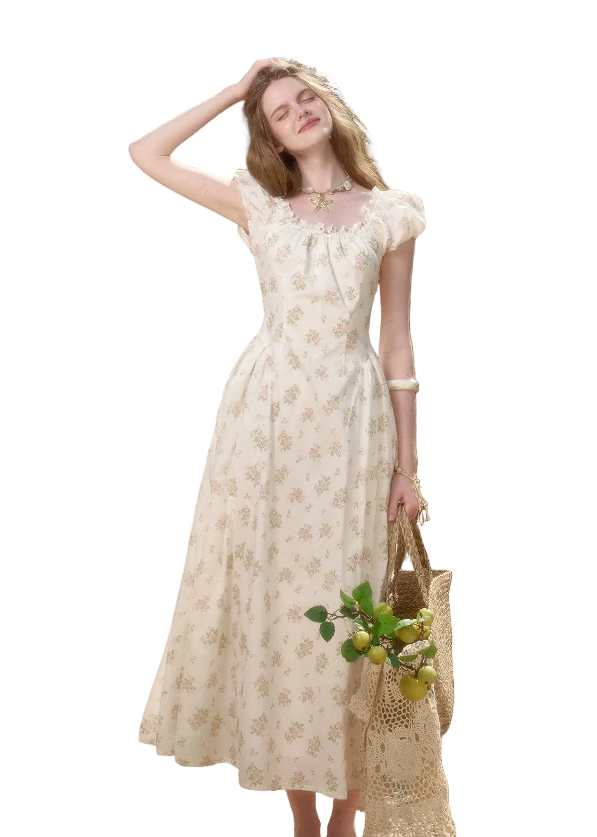 Cream Rose Holiday Rose Dress