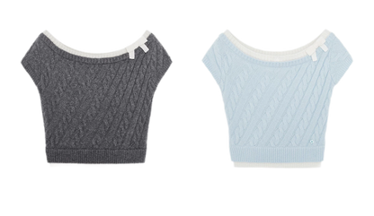 Cable Knit Off-Shoulder Top