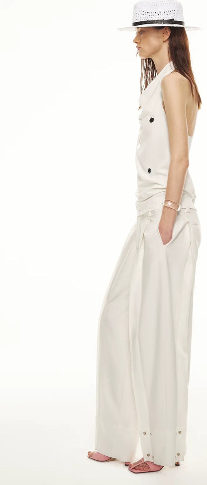 Minimalist Draped Neck Hand-Sewn Lens Halter Top