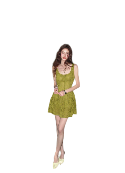 Moss Lace Waist Dress