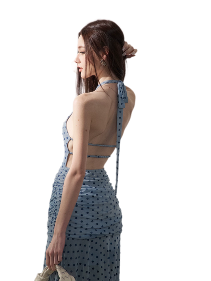 Polka Dot Backless Dress
