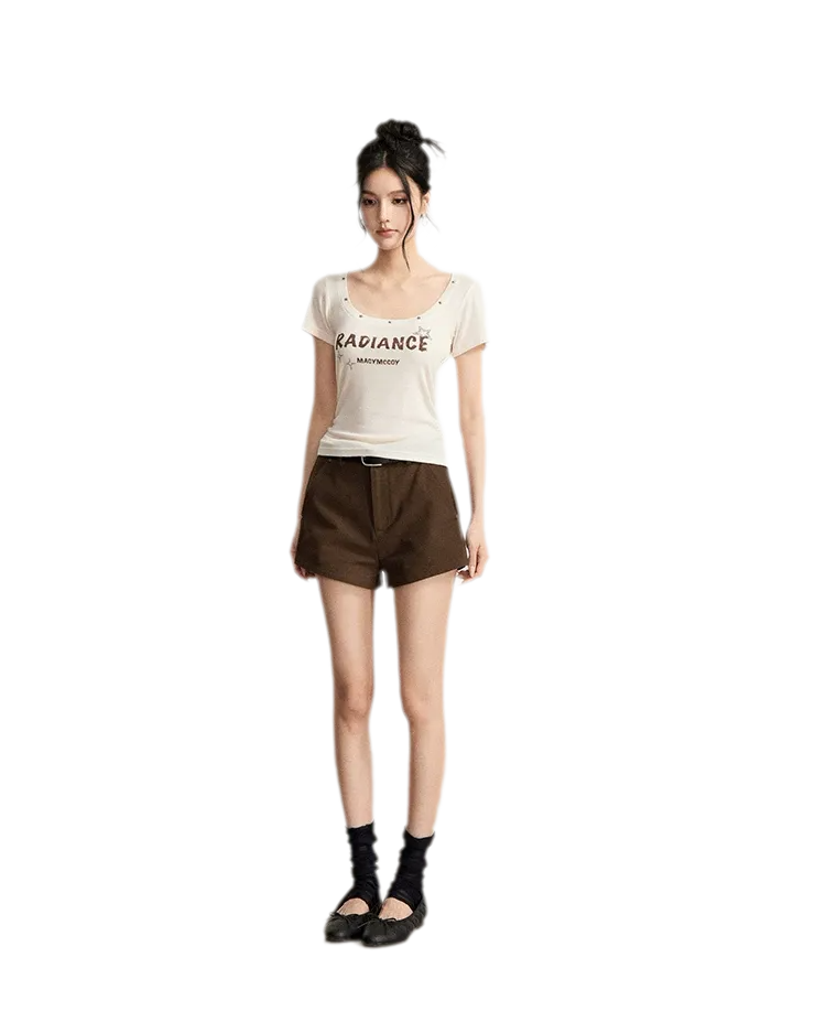 Tencel U-Neck Logo T-Shirt