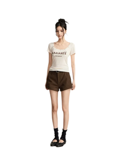 Tencel U-Neck Logo T-Shirt