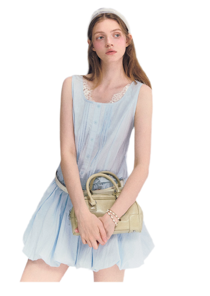 Lace Square Neck Dress