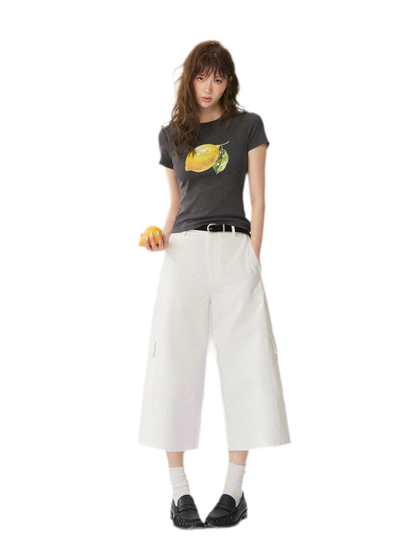 Utility Denim Capri Pants