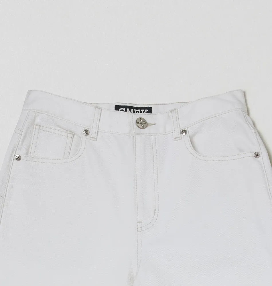 Cross Statue Wide Straight Jeans