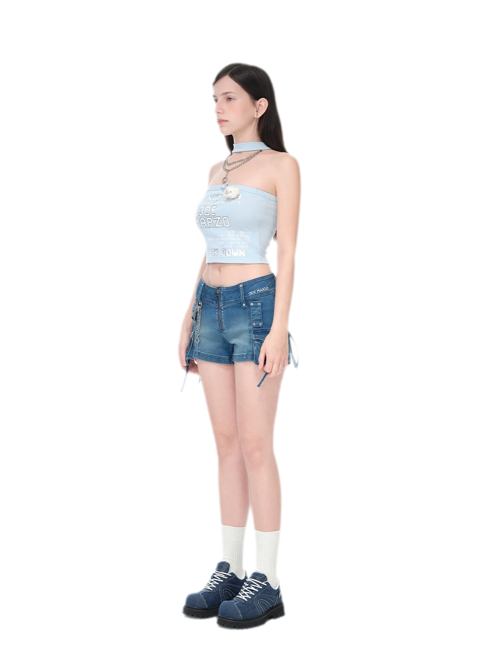 Silver Chain Bustier Top