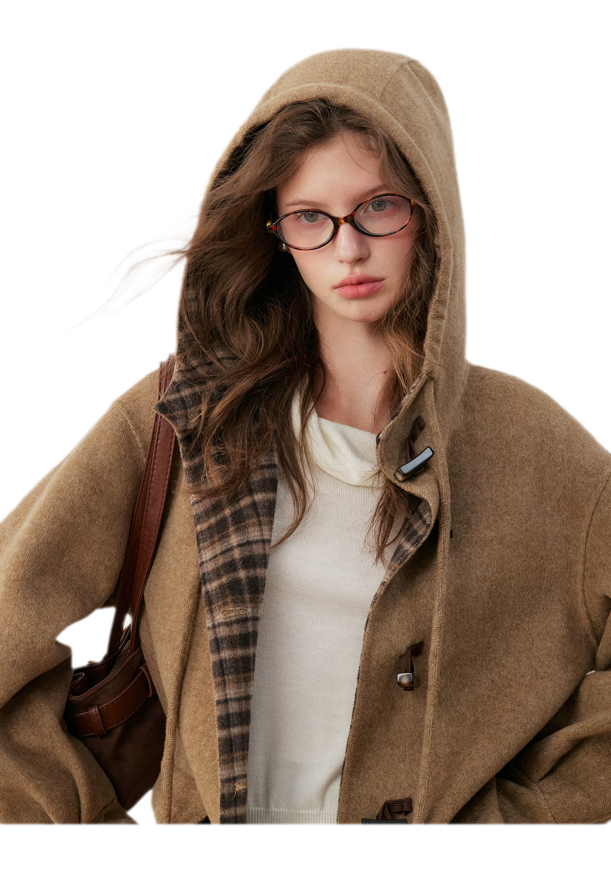 Merino Plaid Toggle Coat