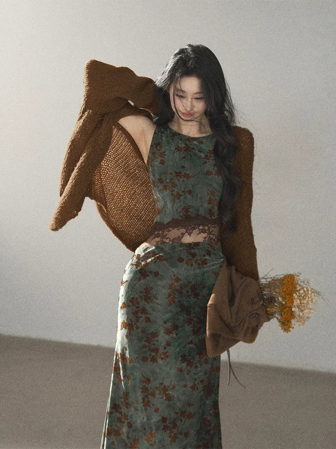 Cardigan aperto in maglia grossa