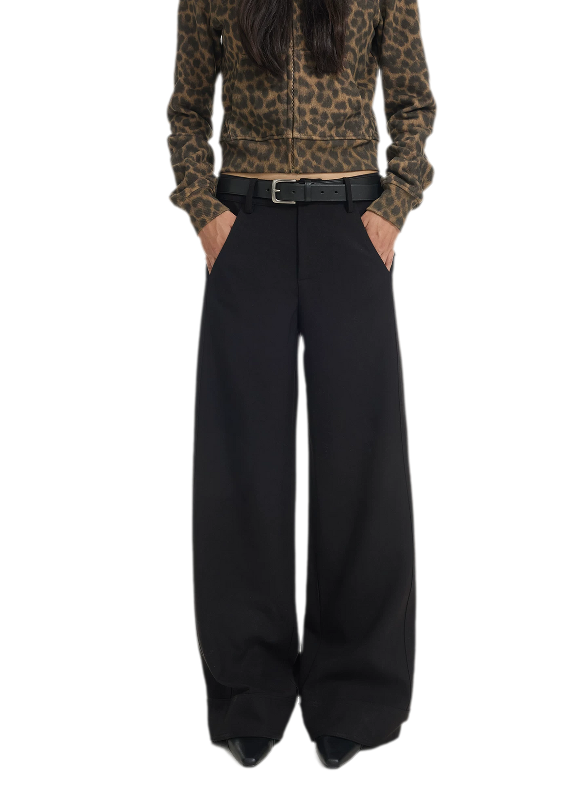 Low-Waist Wide-Leg Suit Trousers