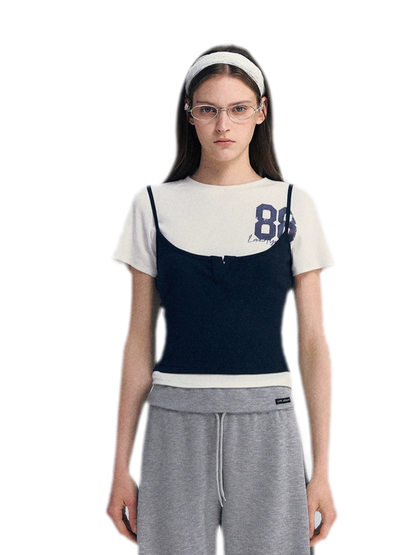Vintage Layered Raglan Tee