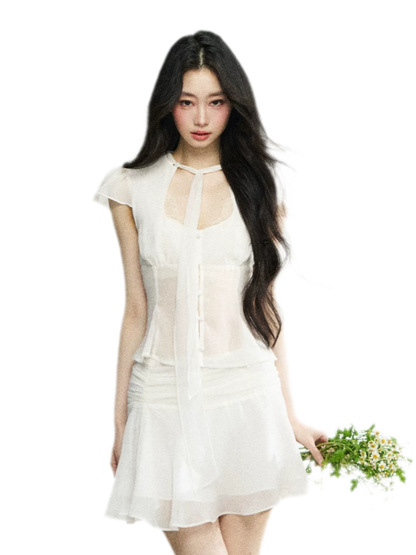 Faux Silk Top Skirt