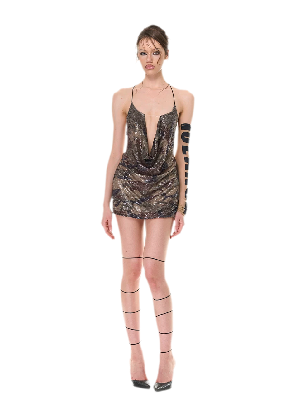 Camouflage Halter Mini Dress