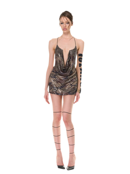 Camouflage Halter Mini Dress