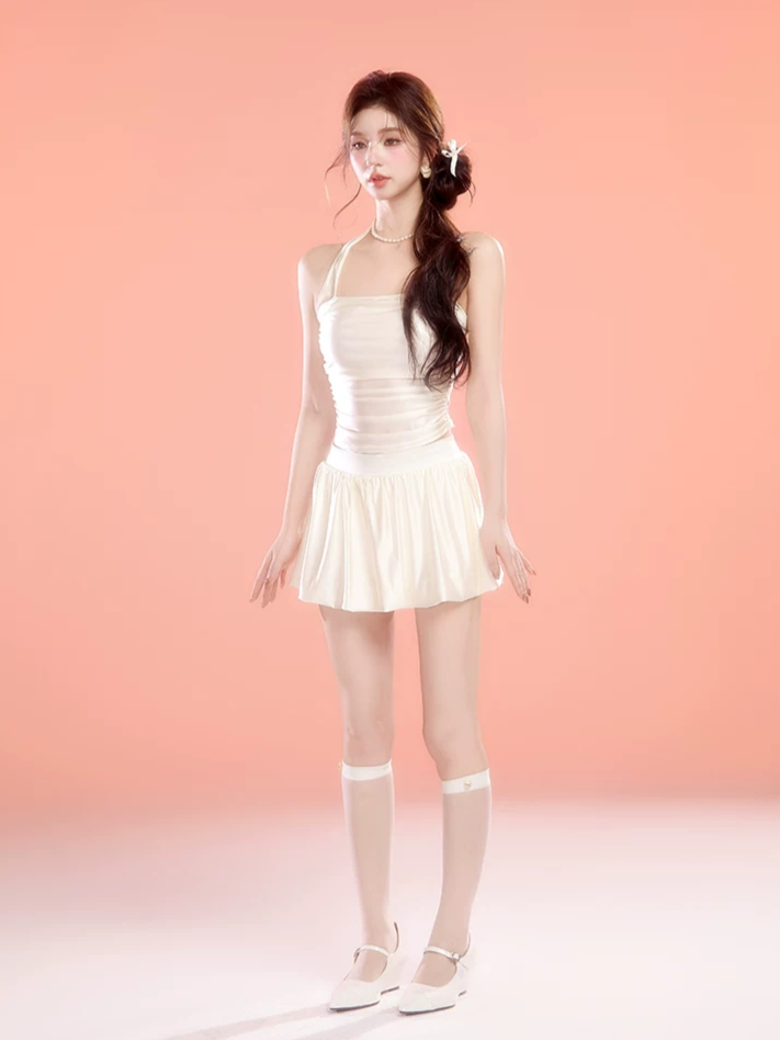 White Two-Piece Swim Dress