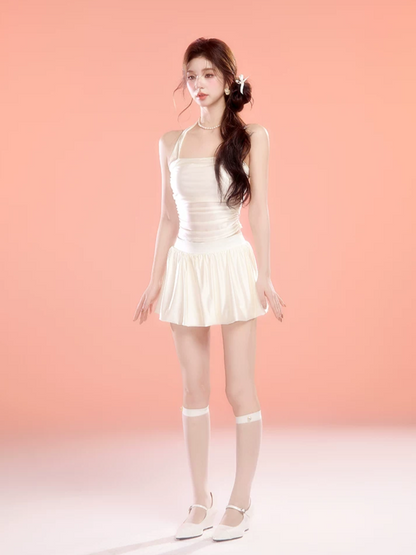 White Two-Piece Swim Dress