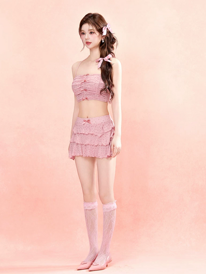 Ruffled Skirt Swim Set