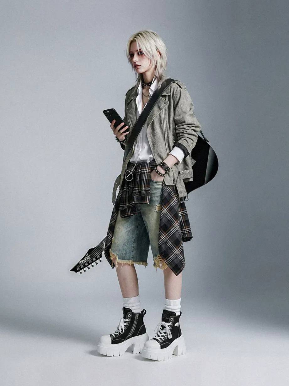 Platform High-Top Canvas Shoes