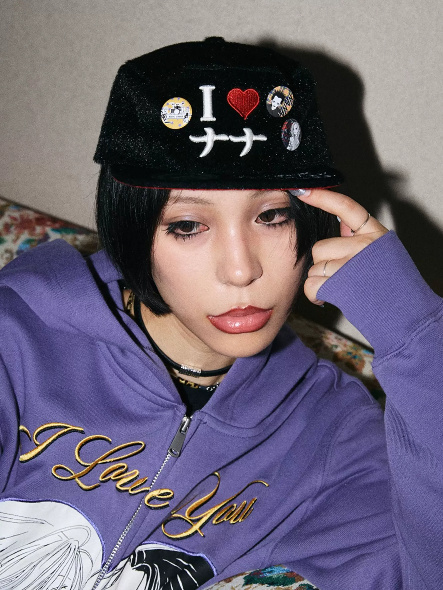 DSM X NANA Embroidered Fuzzy Hat