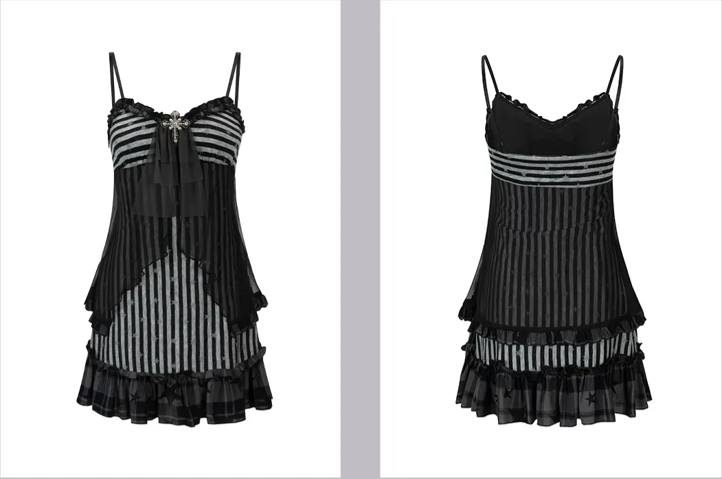 Lace Ruffle A-Line Dress