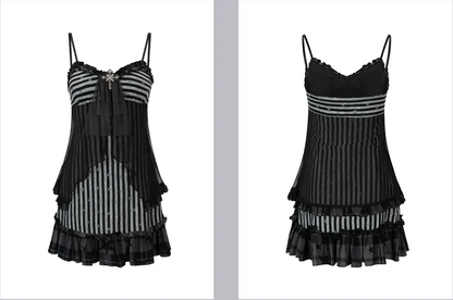Lace Ruffle A-Line Dress