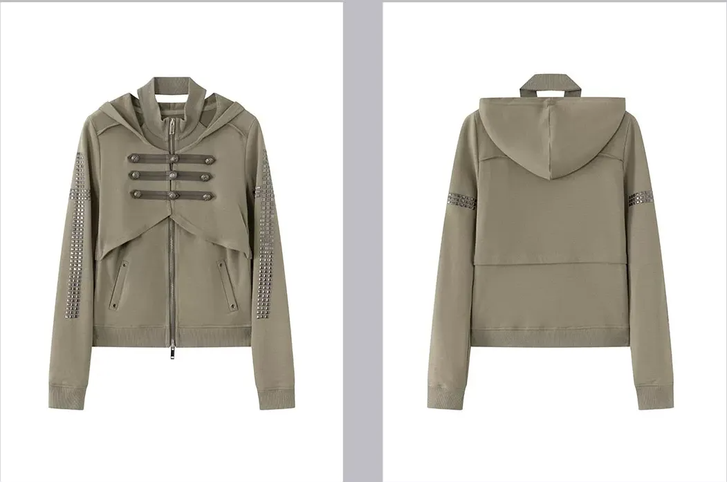 Metal Toggle Hooded Sweatshirt