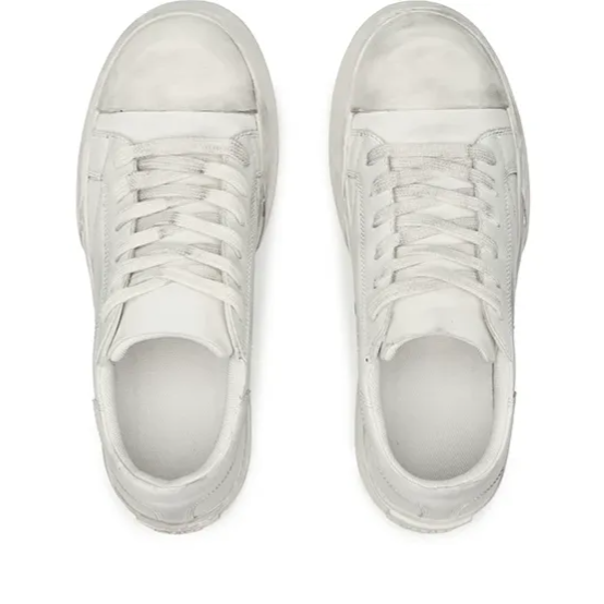 Distressed Leather Low Sneakers