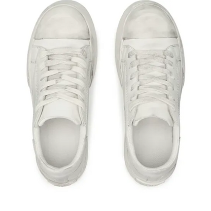Distressed Leather Low Sneakers