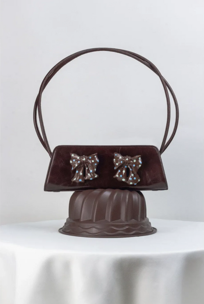 Ceramic Bow Leather Shoulder Bag